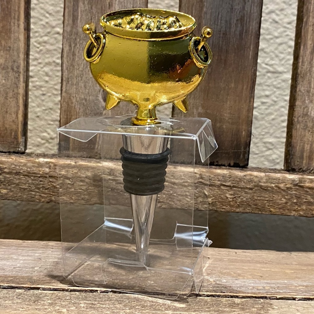 Halloween Witches Cauldron Wine Bottle Stopper, Cauldron Wine Bottle Stopper